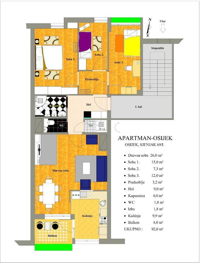 Apartman Eszék Kültér fotó